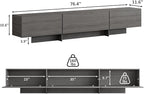 Coffee Table and TV Stand Set of 2,76.4'' Modern TV Console,Entertainment Center with 3 Drawers,Modern Oval Coffee Table with Storage, Wood Center Tables for Living Room, Bedroom, Home Office, Grey