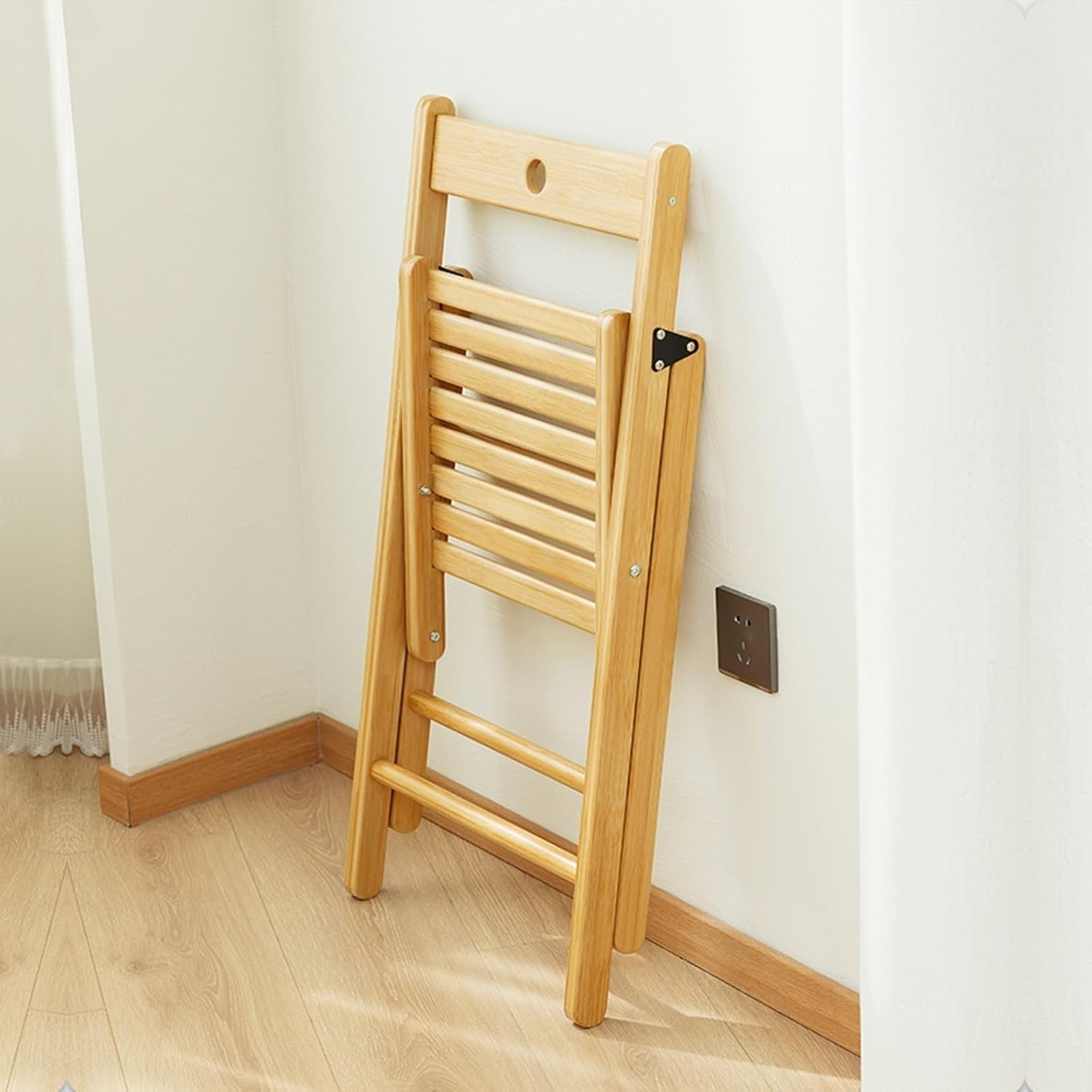 Folding Chairs, Modern Mid Century Dining Outdoor Bamboo for Bedroom Living Room Reading Room(Natural)