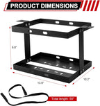 5 Gallon (20 Liter) Gas Can Holder with One Securing Strap, Cold-forged Steel Fuel Tank Mounting Rack Bracket Compatible with Midwest Gas Can