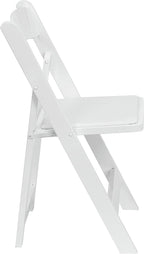 Flash Furniture 2 Pack HERCULES Series White Wood Folding Chair with Vinyl Padded Seat
