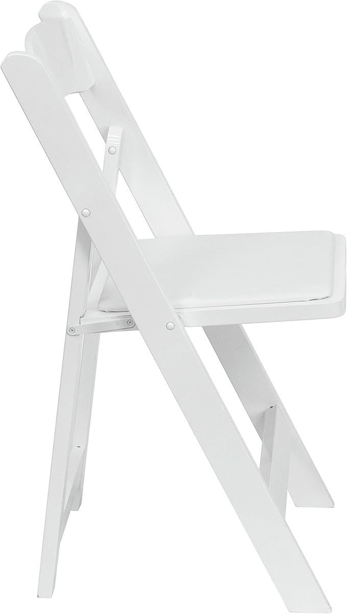 Flash Furniture 2 Pack HERCULES Series White Wood Folding Chair with Vinyl Padded Seat