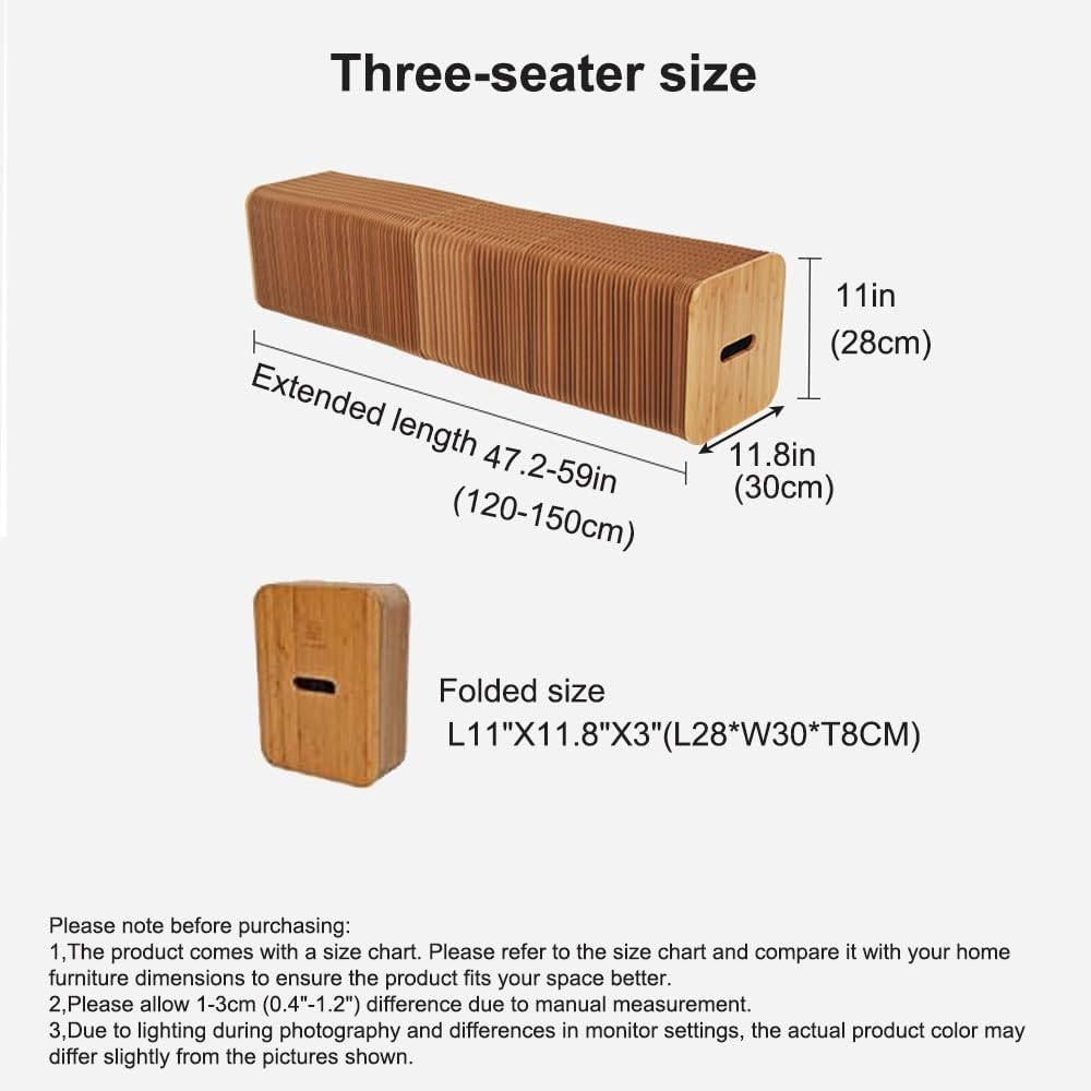 Folding Paper Stool with 3 Cushions, Folding Honeycomb Stool, Accordion Stool...