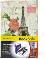 Diversion Book Safe Storage Box (9.5"×6"×2.2"), Dictionary Secret Safe Can with Security Key Lock, Diversion Book Hidden Safe (Paris-Key)