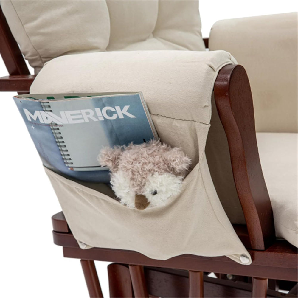 5Pcs Glider Rocker Cushions Set - Velvet Glider Rocker Replacement Cushions w...