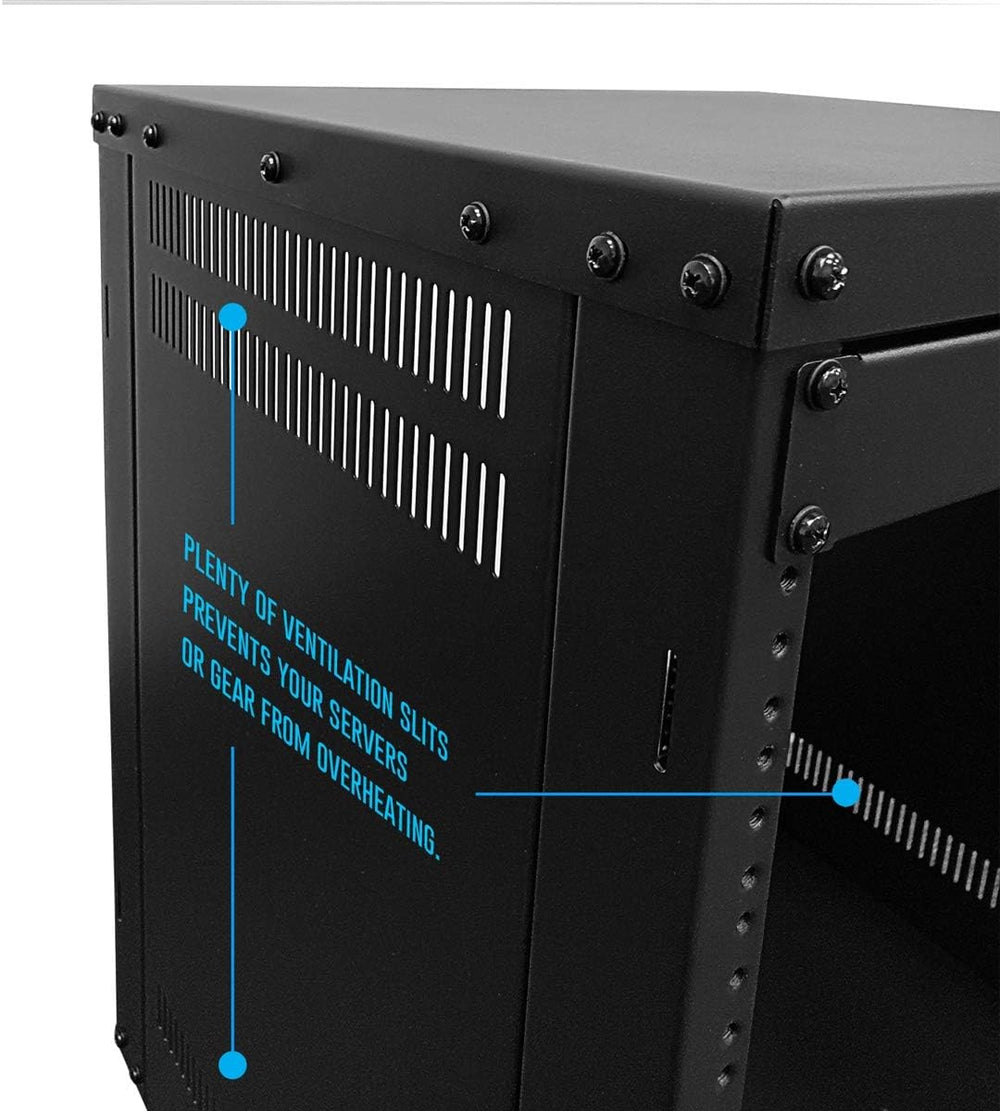 AxcessAbles 8U Network Rack with Wheels-500lb Capacity,18" Depth |19-Inc...