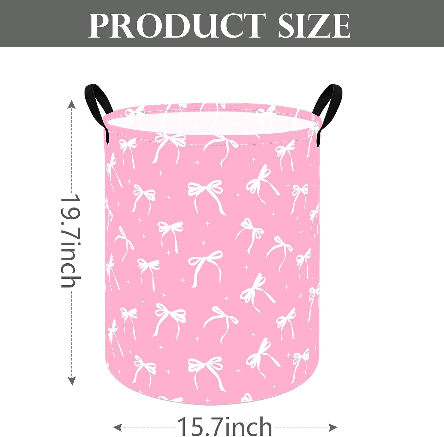 Round Laundry Hamper Clothes Storage Basket Fabric Storage Hamper Organization Storage Bin, Nursery Toy Box,Gift Basket with Handles