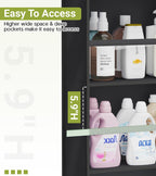 AOODA 2 Pack Over the Door Organizer, Large Capacity Closet Door Hanging Organizer, Clear Deep Pockets Baby Storage for Nursery, Bathroom, Bedroom, Pantry, Diapers (Black)