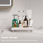 Quick Dry Electric Toothbrush Holder 4 Slots Metal Bathroom Counter Organizer for Toothpaste Razor Mouthwash, White
