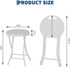 Folding Stool with Handle - Folding Chair, Folding Bar Stool with Non-Slip Feet, 600 lbs Capacity, Indoor and Outdoor Foldable Stool for Adults (13"×11.5"×18")