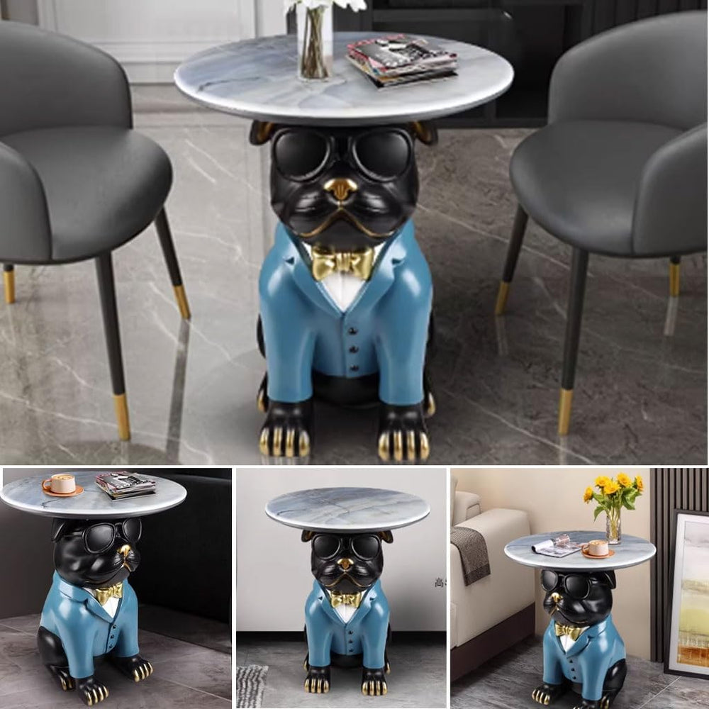 Cool Bulldog Appearance Side Table, Cartoon Animal Accent Table, Small Space ...