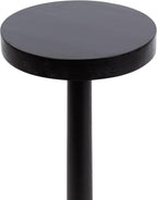 Kate and Laurel Wegner Traditional Wooden Round Drink Table, 8 x 23, Black, Elegant and Durable Pedestal Table for Use as Small Drink Table, Plant Stand, or Decorative Item Display