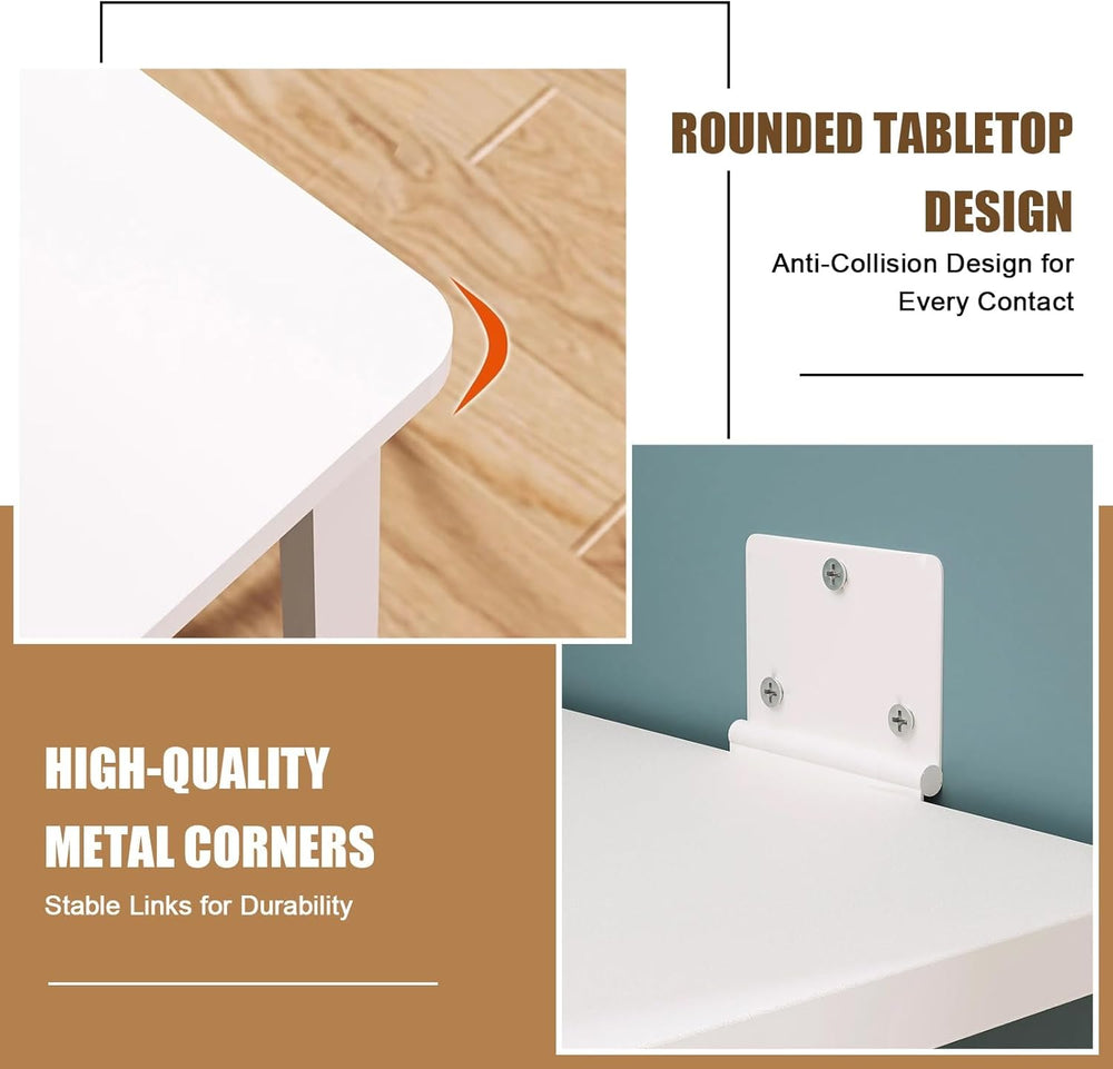 Folding Wall-Mounted Drop Leaf Table 35"×23" Space Saving Decorativ...