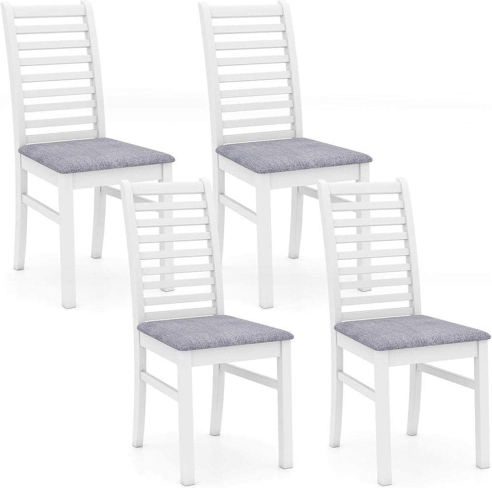 GOFLAME Wooden Dining Chairs Set of 4, Fabric Upholstered Kitchen Chairs with...