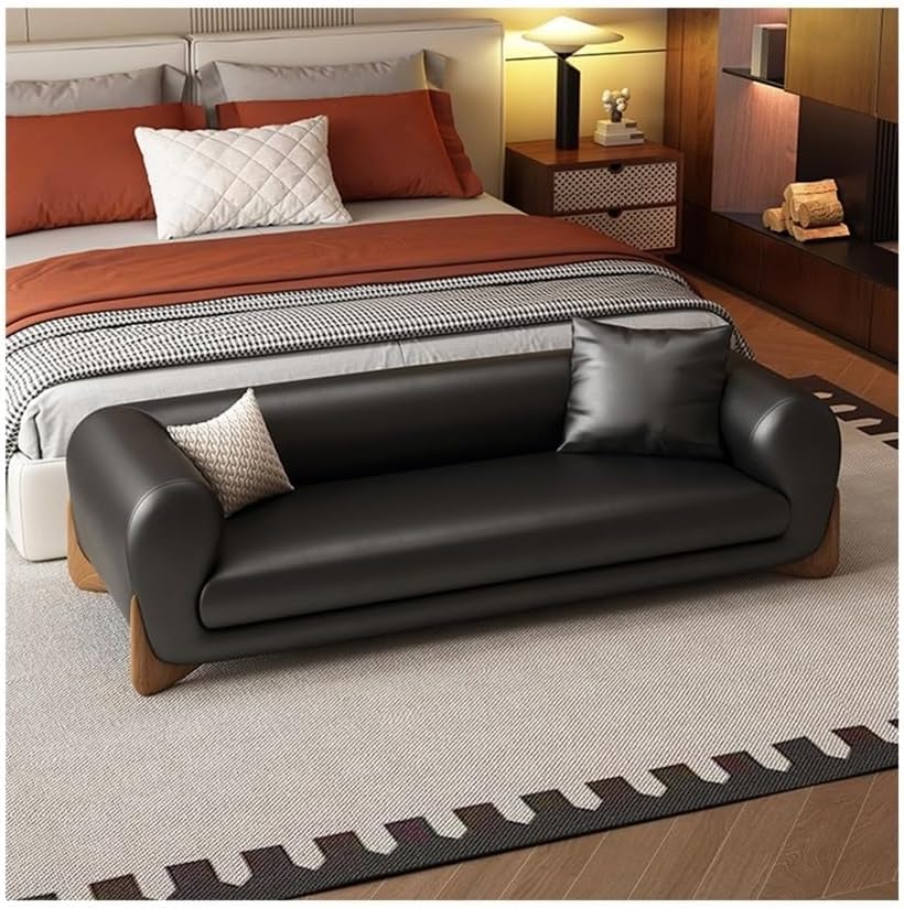 Modern Bed End Stool Leather Sofa Bench Bedroom Clothing Store Cloakroom Beds...