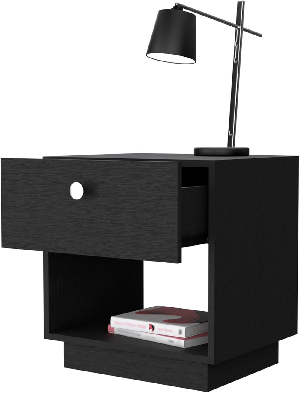 1 Drawer Nightstand, Storage Shelf,for Small Spaces