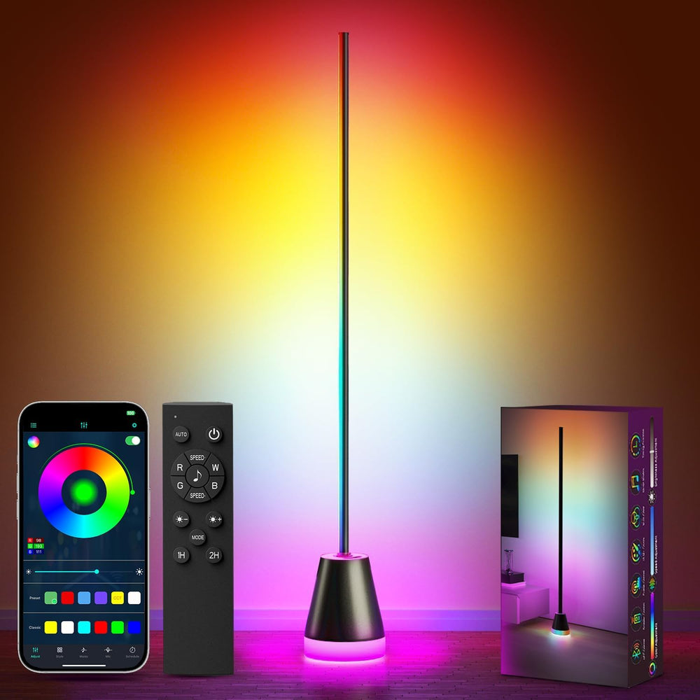 Keepsmile Smart RGB LED Corner Floor Lamp,172 LEDs Bright Standing Lamps for ...