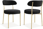 3-Piece 23.6" Round Dining Table Set for 2 with Upholstered Chairs – Space-Saving Modern Small Kitchen Cafe Bistro Set(Black Boucle Chair)