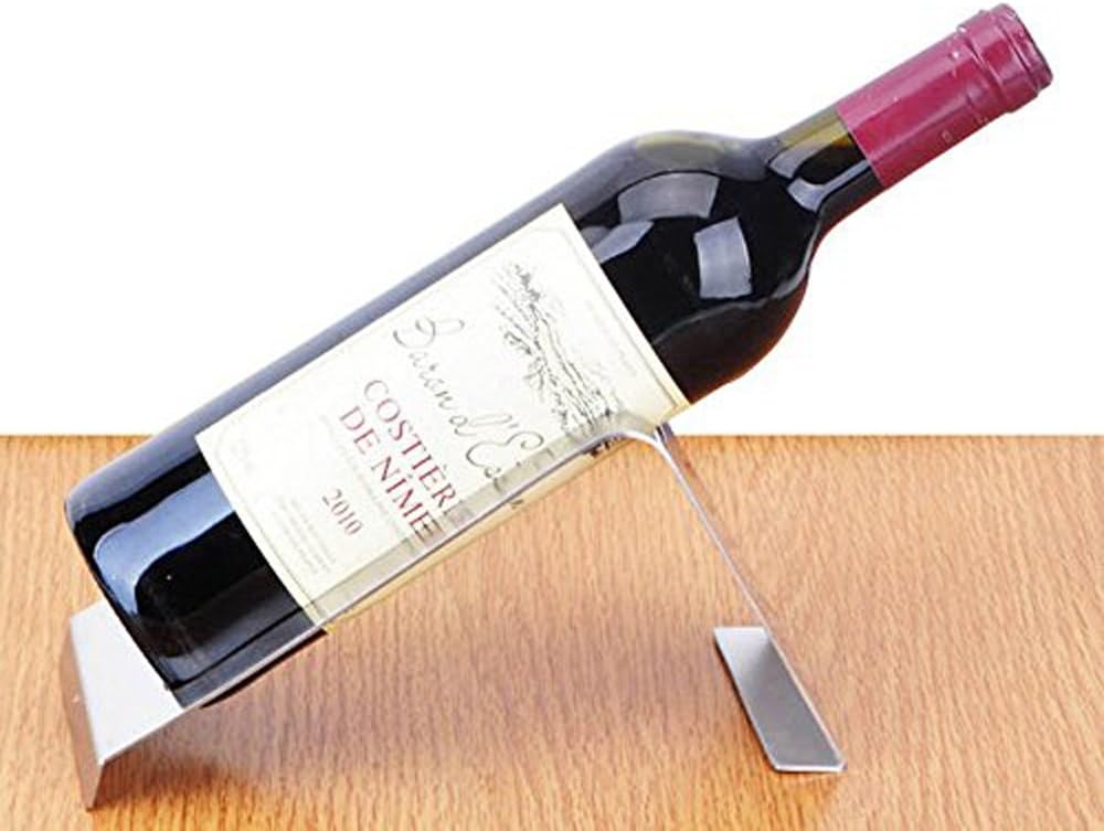Stainless Steel Wine Rack Single Wine Bottle Holder Rack Display (Silver)