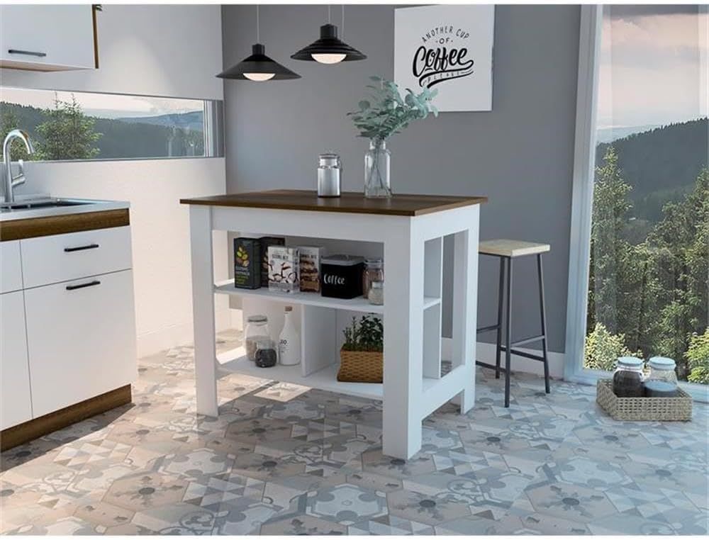 Tuhome Furniture Cala Modern Engineered Wood Kitchen Islands with Large Table...