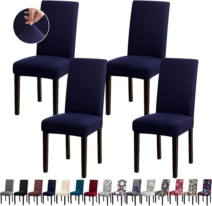 Stretch Dining Room Chair Covers, Kitchen Chair Covers Set of 4, Removable Washable Dining Chair Slipcovers for Home, Hotel, Banquet