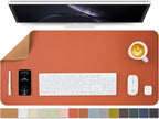 Cork Desk Mat - Dual-Sided Desk Pad for Office and Home - Desk Organization and Accessories - Ideal for Large Mouse Pad and Desk Mats on Top of Desks(Orange,36"x 17")