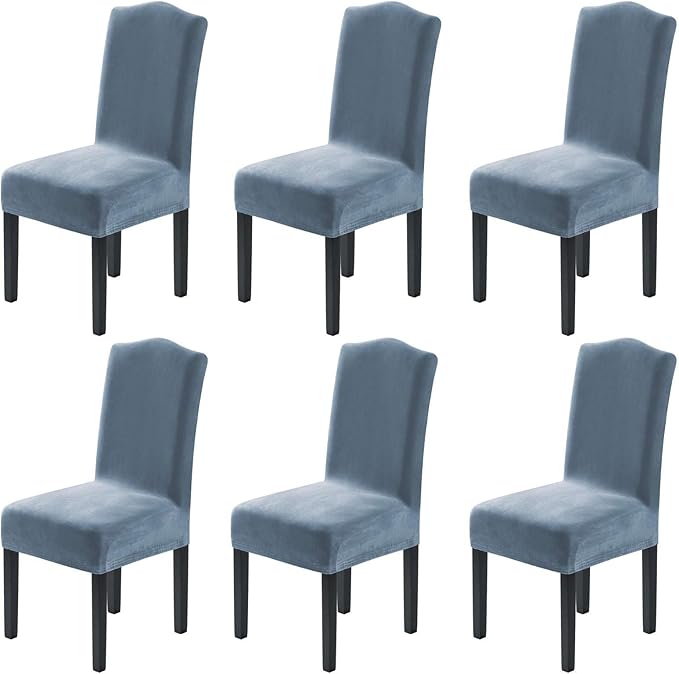 H.VERSAILTEX Velvet Dining Chair Covers Stretch Chair Covers for Dining Room ...