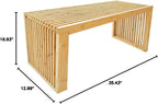 Versatile Wooden Slatted Bench - Sleek Modern Design for Dining, Entryway, Bedroom - Indoor Use with Storage Capability for Home, Kitchen, Bathroom & Beyond (Natural)