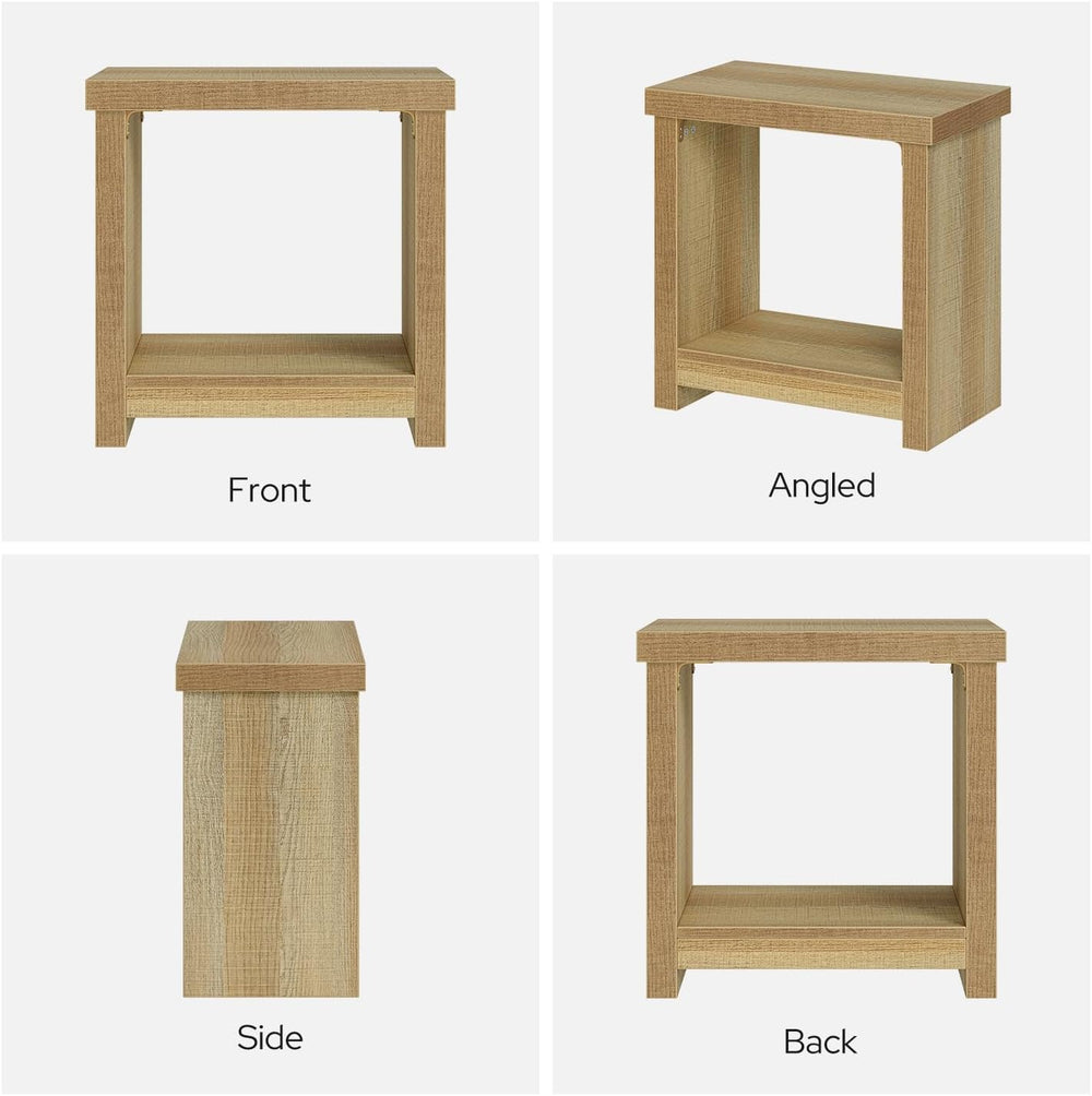 End Tables Set of 2 for Living Room, Narrow Side Tables with Storage Shelves,...