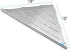 FerdY 2-Pack 10" Brushed Nickel Recessed Corner Shower Shelf, for Tiled Bathroom Walls, 304 Stainless Steel Floating Shelf, Shower Caddy Storage Shelves, No Drilling Required, Striped Triangle