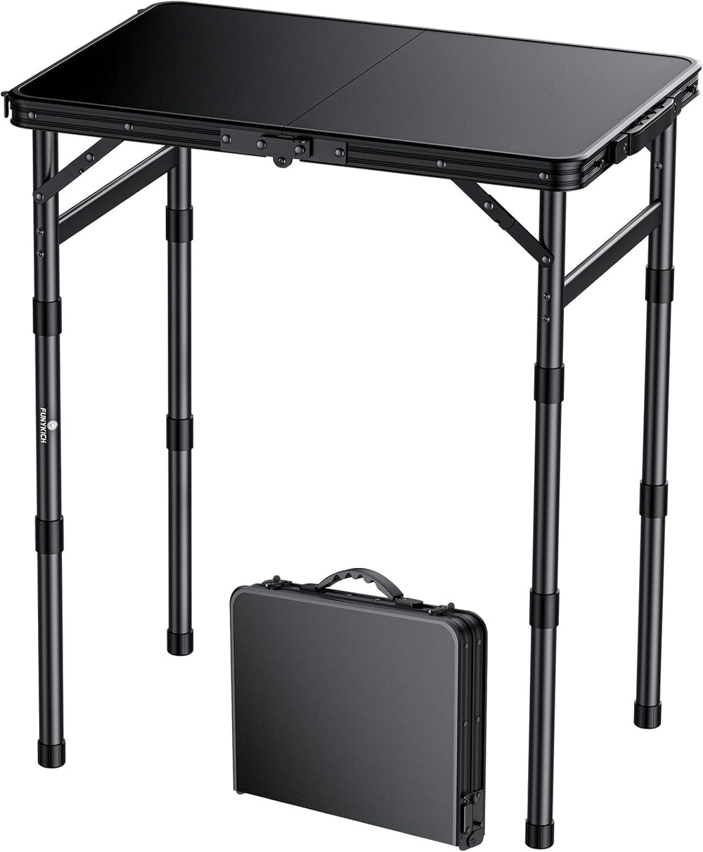 FUNYKICH Waterproof Camping Tables with Plastic Tabletop 22.8''x15.7&...