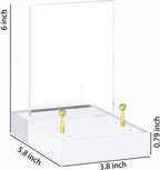 Acrylic Easel Display Stand with Adjustable Gold-Toned Hardware for Pictures, Crystal Clear Acrylic Stand with Floating Appearance for Cookbook, Invitation and Plates, 2-Packs