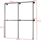 Industrial Pipe Clothing Rack Wall Mounted Garment Rack, Black Pipe Clothes Racks Retail Display Hanging Rod for Closet Storage, Laundry Room