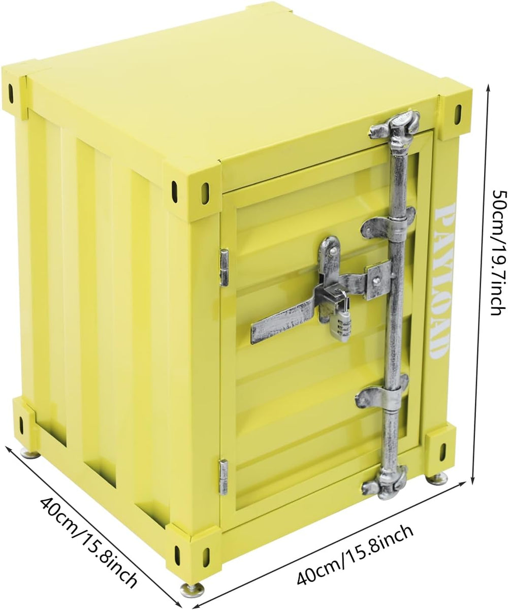 Industrial Wind Bedside Table, End Tables, Container Style Locker Wrought, Ti...