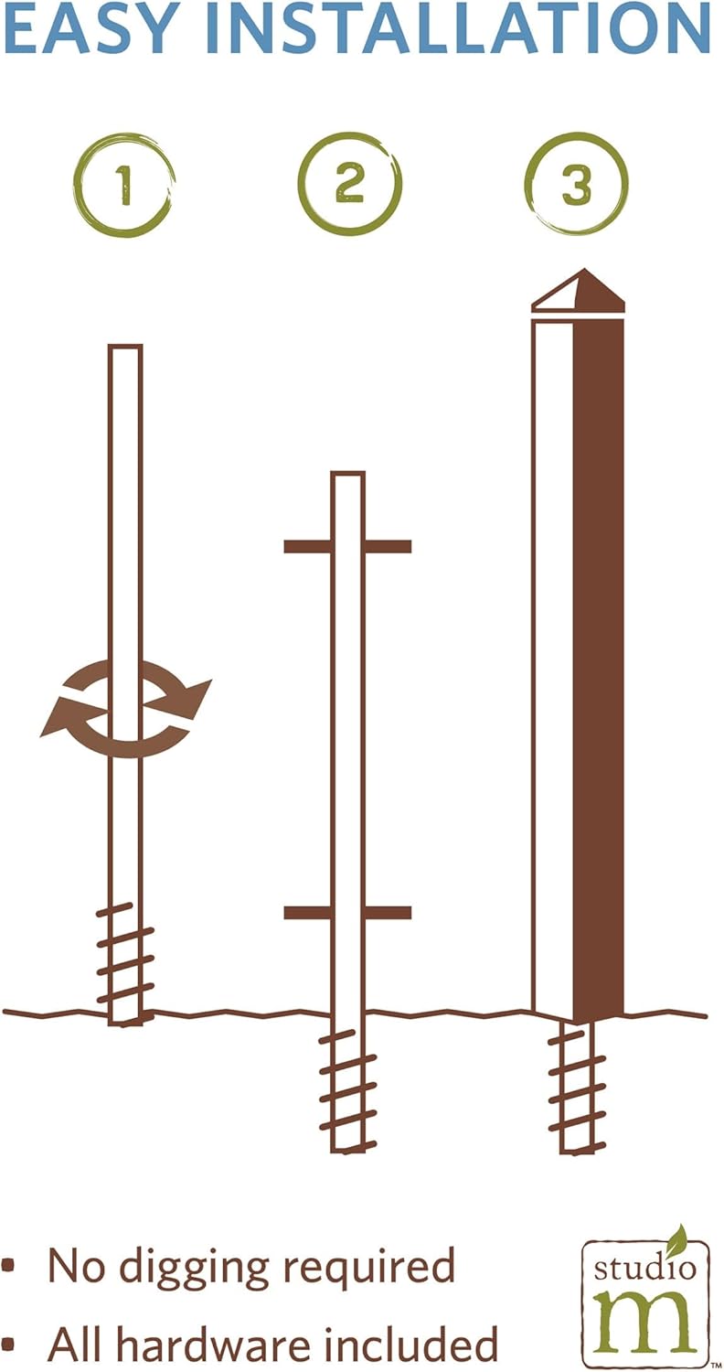 Studio M Art Pole, PVC Weather Resistant Pole with Vinyl Bowl 16 inches Tall ...