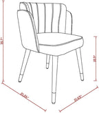 Manhattan Comfort Zephyr Modern Velvet Dining Chair, Solid Wood Frame with Gold-Tipped Splayed Legs, High Density Foam Padding, Vintage Design, Tulip Inspired Accent Furniture, Hunter Green