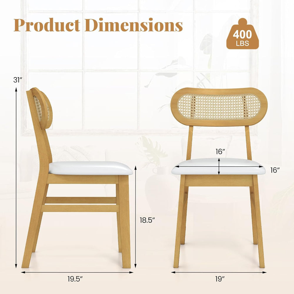 GOFLAME Wooden Dining Chairs Set of 4, Mid-Century Modern Kitchen Chairs with...