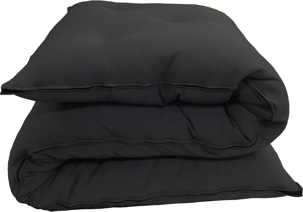 D&D Futon Furniture Full Size Black Traditional Japanese Floor Futon Mattresses 80 x 54 x 3, Foldable Cotton Cushion Mats, Yoga, Meditation
