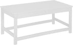 WestinTrends Malibu Outdoor Coffee Table, 35" x 17.5" All Weather Poly Lumber Patio Adirondack Coffee Table for Garden Lawn Porch Balcony, White