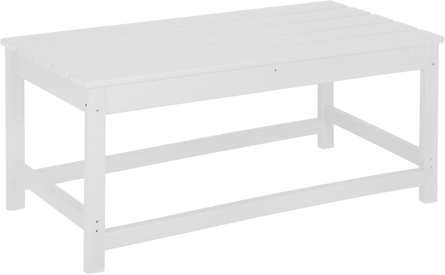WestinTrends Malibu Outdoor Coffee Table, 35" x 17.5" All Weather Poly Lumber Patio Adirondack Coffee Table for Garden Lawn Porch Balcony, White
