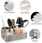 Hair Tool Organizer - Bathroom Vanity Organizers and Storage, Hair Styling Accessories Hot Tools Organizer Hair Dryer, Blow Dryer, Curling Iron, Flat Iron, Hair Straightener, Silver