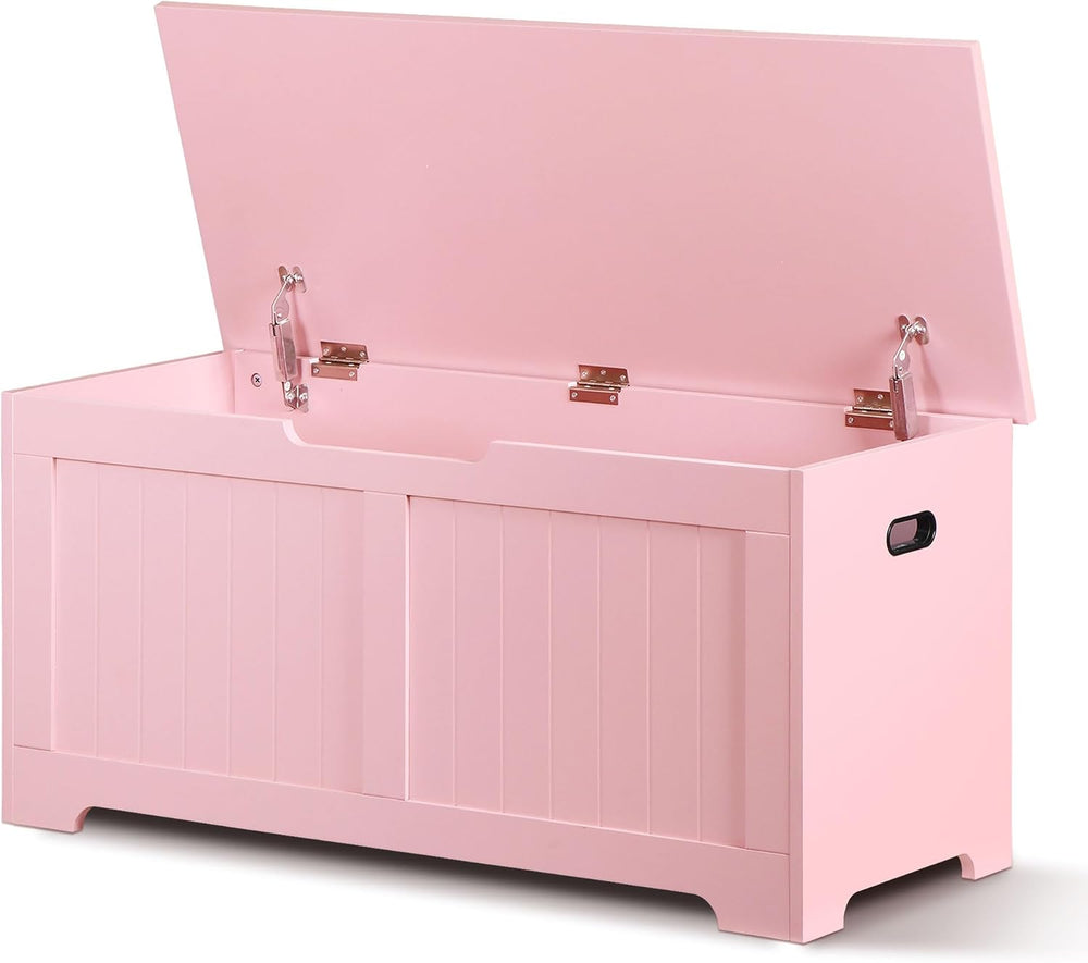 SUPER DEAL Storage Chest, 39 inches Chest Box Organizer with 2 Safety Hinges,...