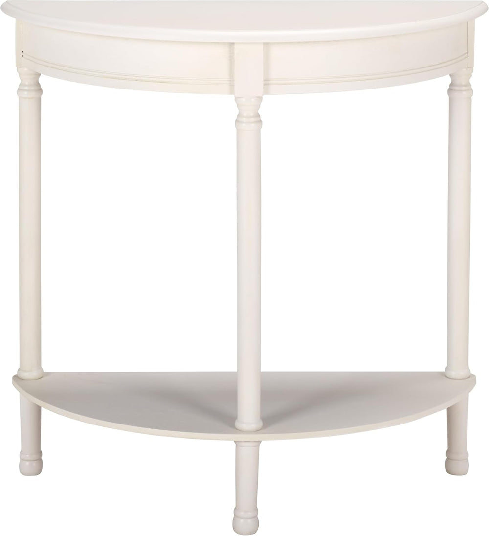 SAFAVIEH Furniture - Tinsley Half-Round Console Table - Ivory - Solid Wood - ...