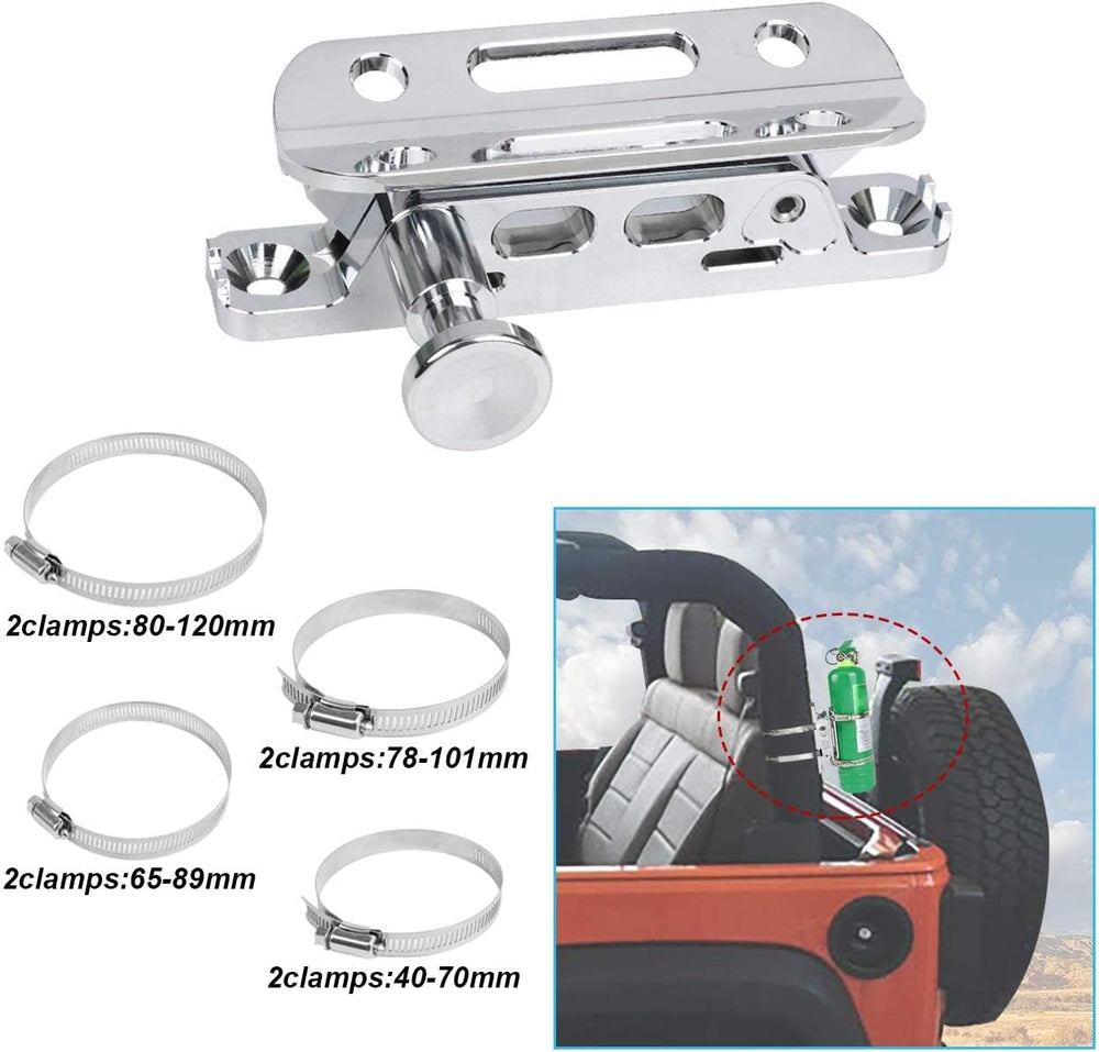 Chrome Quick Release Fire Extinguisher Mount Roll Bar Extinguisher Mounting B...