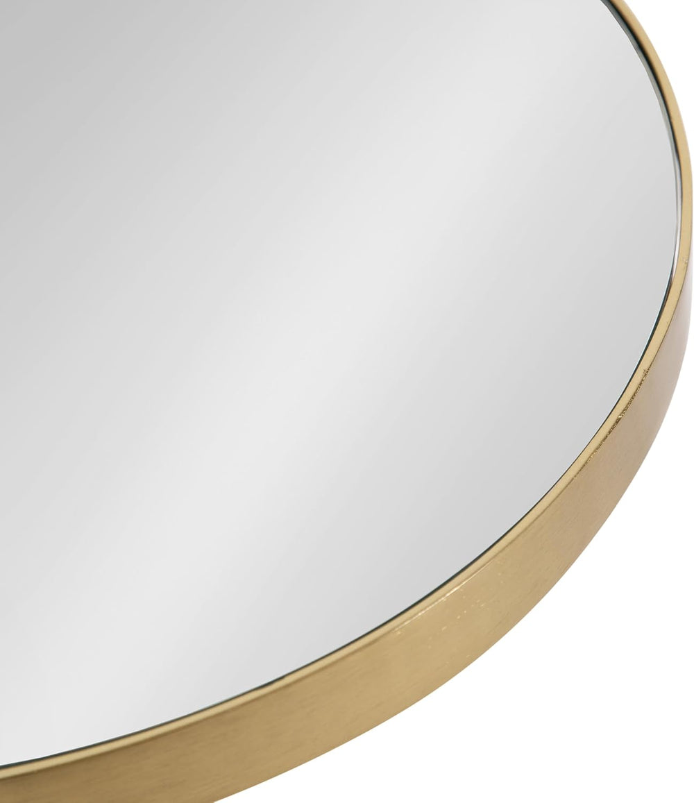 Kate and Laurel Tira Elegant Round Mirrored Side Table, 14 x 14 x 24, Gold, M...