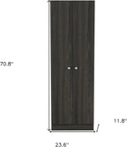 HomeRoots 71" Dark Brown Wood Pantry Or Storage Closet