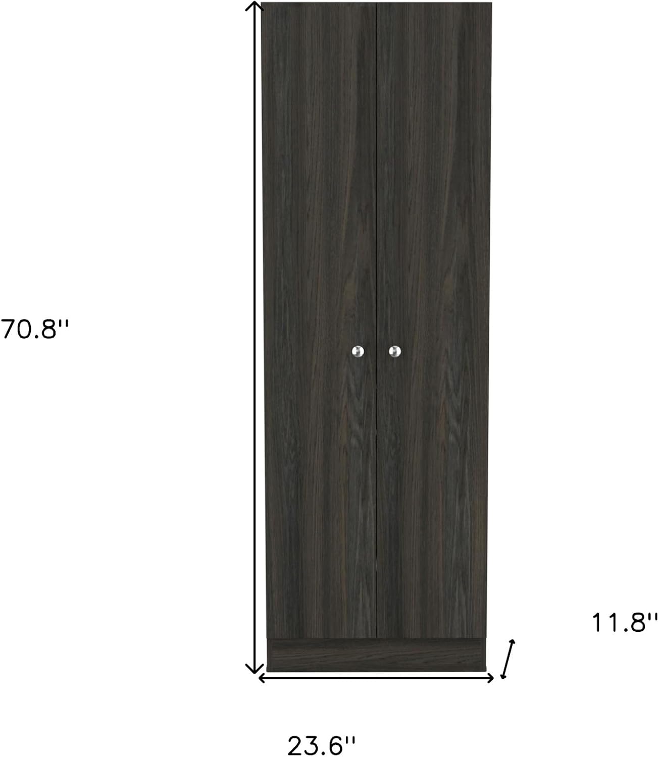 HomeRoots 71" Dark Brown Wood Pantry Or Storage Closet
