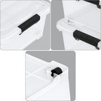 20 Quart Clear Under Bed Storage Box with Wheels, Plastic Under Bed Storage Bins, 4 Packs
