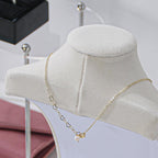 Necklace Bust Stand for Selling, Beige VelvetNecklace Display Holder, Jewelry Necklace Organizer Rack for Home Use or Shop Show (13" Height)