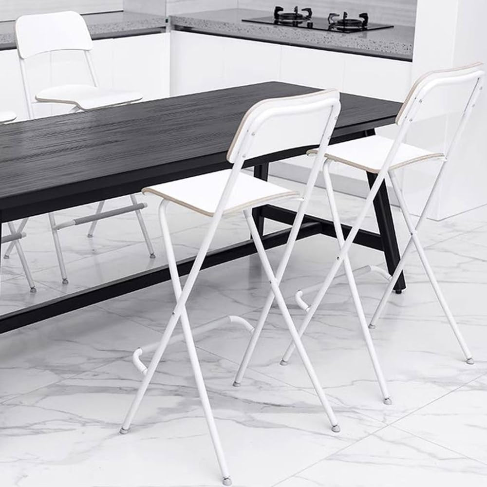 25in/29in Folding Breakfast Bar Stool, Modern Foldable Wooden Seat Tall Chair...