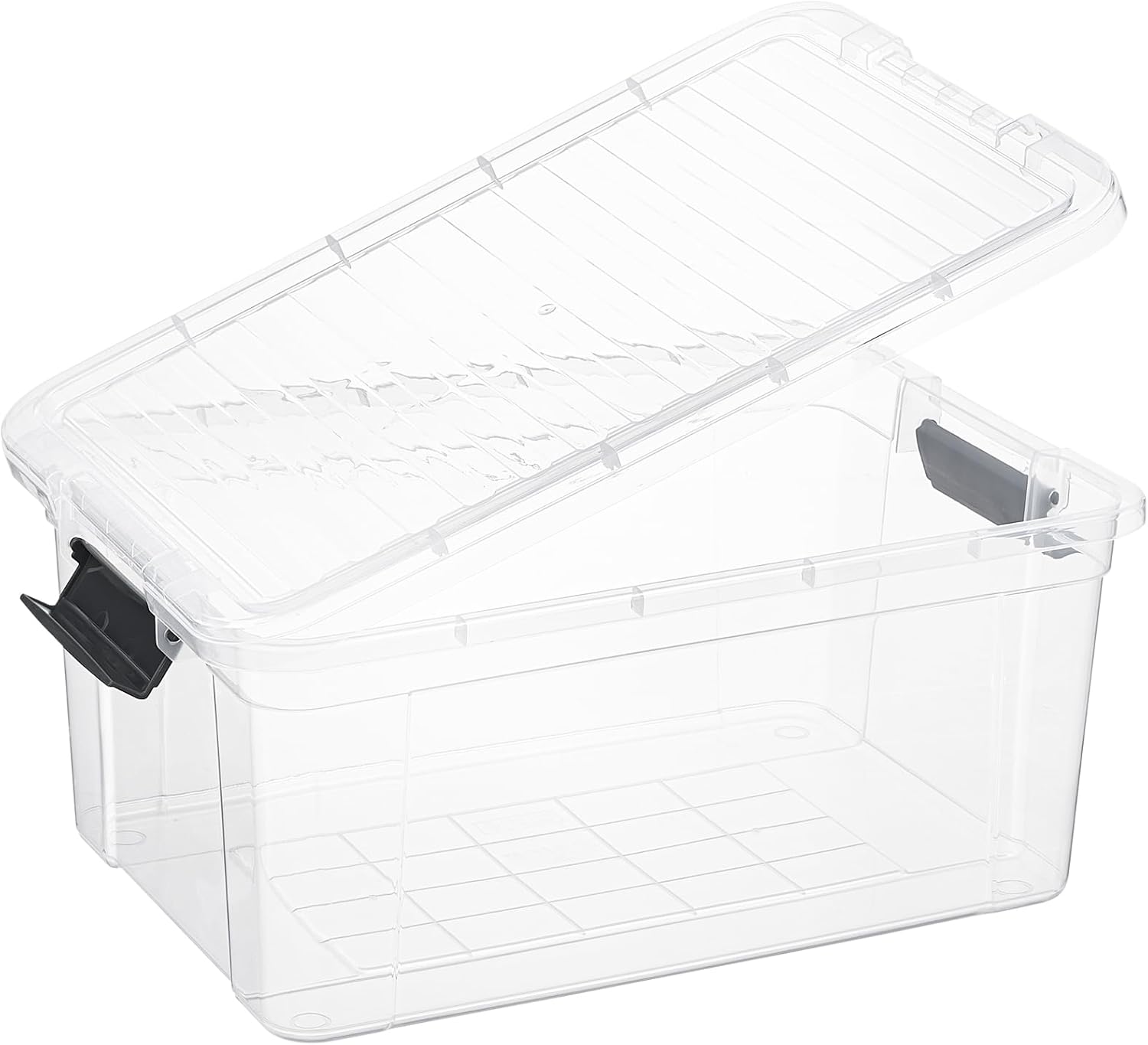 Superio Clear Storage Boxes with Lids, 21 Quart Plastic Container Bins for Organizing, Stackable Crates, BPA Free, Non Toxic, Odor Free, Organizers for Home, Office and Dorm, 8 Pack